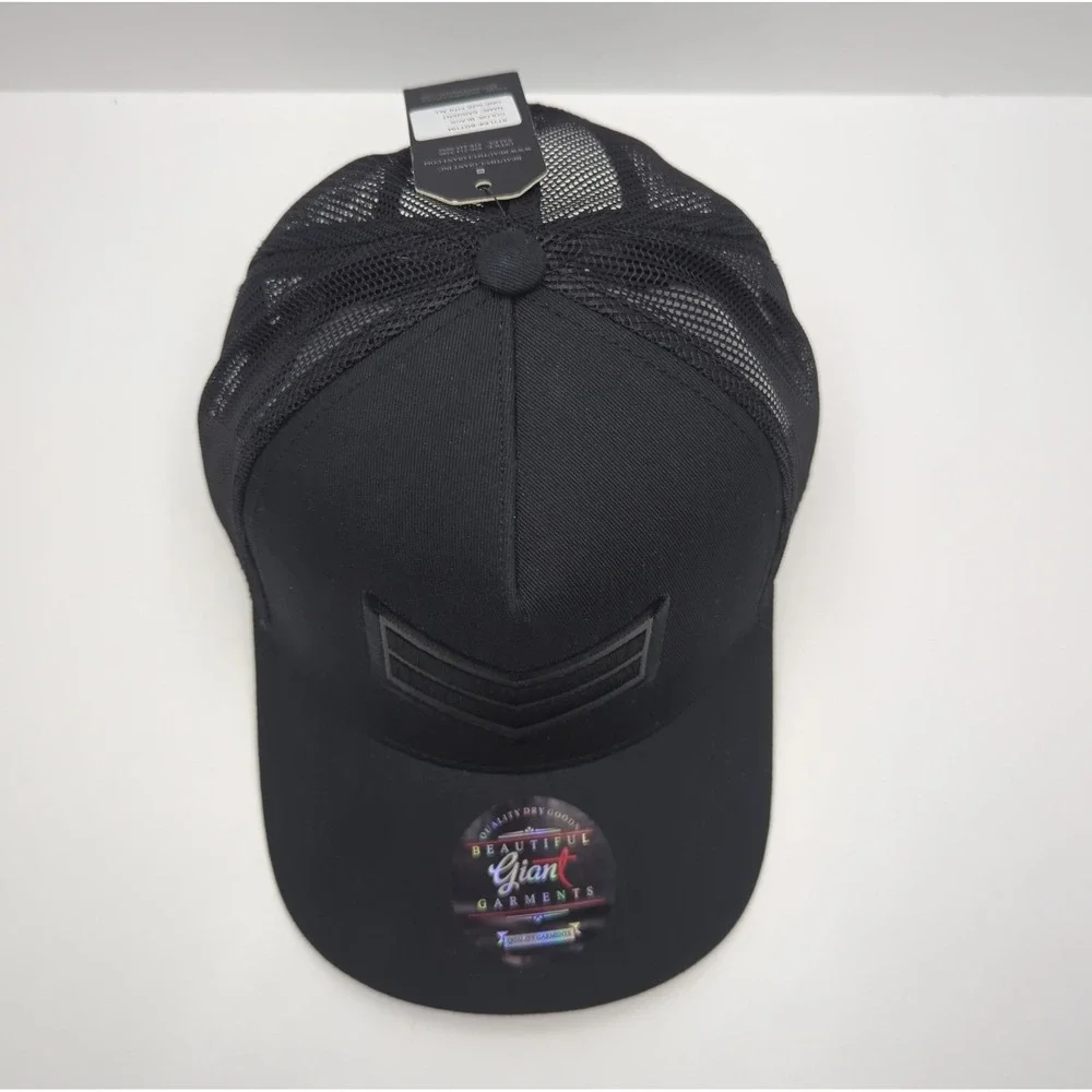 Beautiful Giant Sargent Mens Black Trucker Hat Snapback Mesh Cap BGT104 NEW